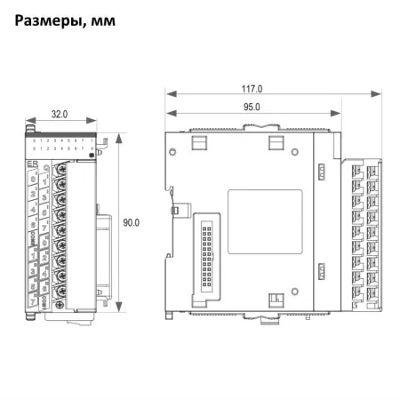 GL10-0016ER | Модуль расширения для ПЛК 16 выходов релейных, винтовые клеммы, Inovance
