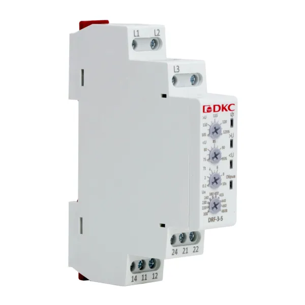 dkcDRF-3-5 | Реле контроля фаз, 3 фазы, тип DRF, контроль напряжения, контроль обрыва фаз, DKC