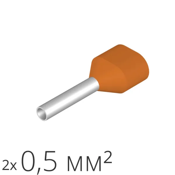 ID H 0.5/8/14x2 500 | Наконечник-гильза 2х0,5 мм² (уп.-500шт.), ID