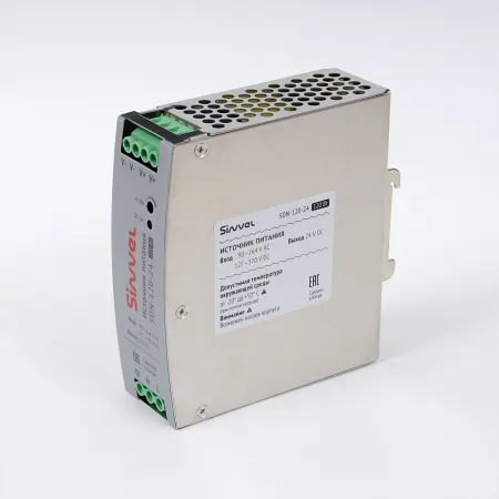 Блок питания SDN 120 Вт, питание 90-264В AC, 127-370В DC; выход 24В DC, металлический корпус, Sinvel, SDN-120-24