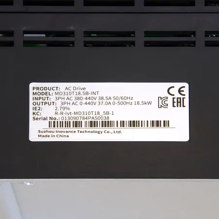 MD310T18.5B | Преобразователь частоты, серия MD310, 18,5 кВт, 37 А, перегрузка 150%, 380B, Inovance