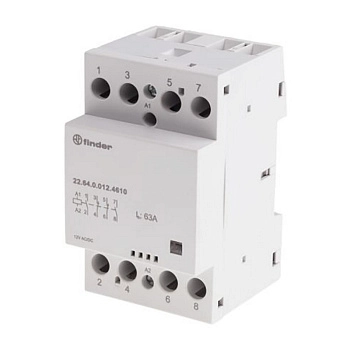 226400244610PAS | Контактор, 2НО+2НЗ, 63 А, 24В AC/DC, мех.индикатор, AgSnO2, Finder