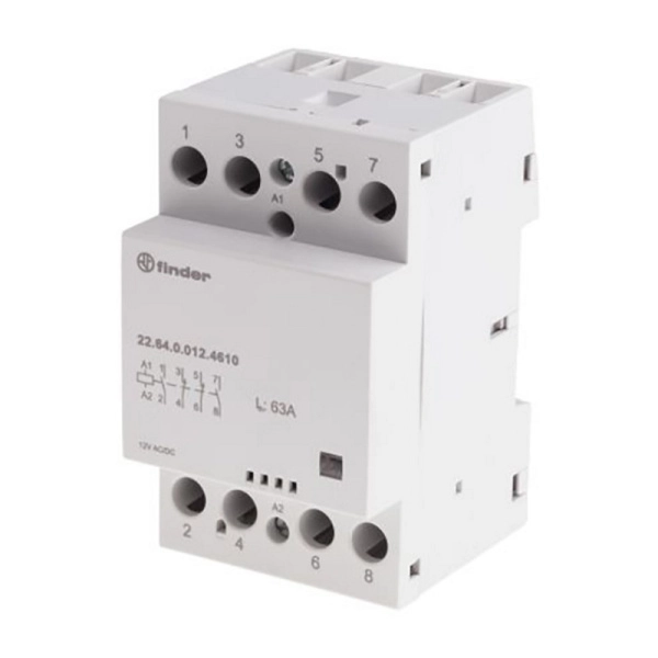 226401204610 | Контактор, 2НО+2НЗ, 63 А, 120В AC/DC, мех.индикатор, AgSnO2, Finder