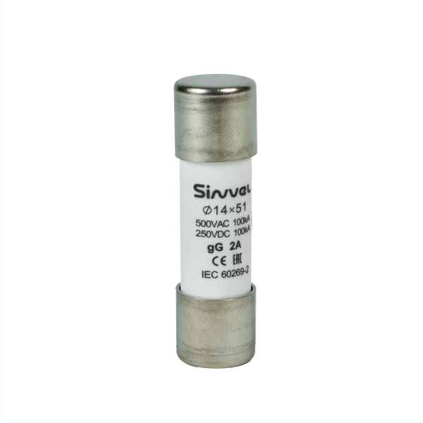SV1451-2 | Плавкая вставка 2 А, gG, 14х51 мм, 500 В АС/ 250 B DC, Sinvel 