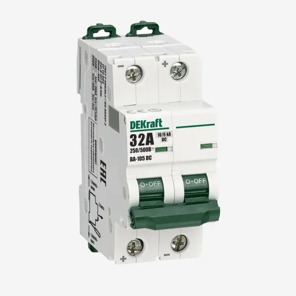 13397DEK | Автоматический выключатель ВА-105 2P 63А C 500В DC, Dekraft