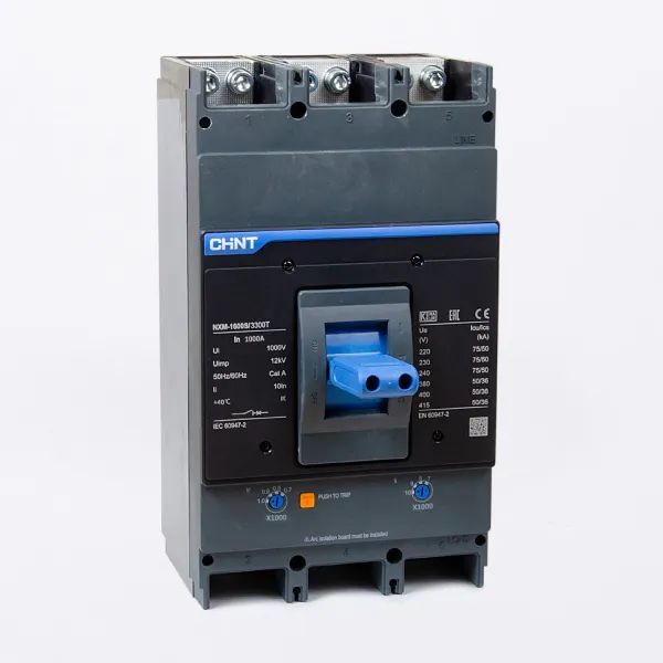 844317 | Автоматический выключатель NXM-1600S/3P 1000А 50кА с регулируемым расцепителем, Chint