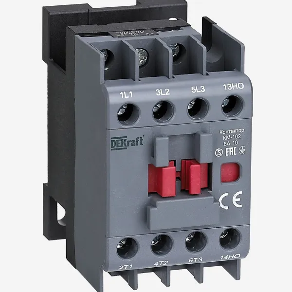 22060DEK | Контактор 6А 110В АС3 АС4 1НЗ КМ-102, Dekraft