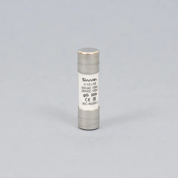 SV1038-20 | Плавкая вставка 20 А, gG, 10х38 мм, 500 В АС/ 250 B DC, Sinvel 