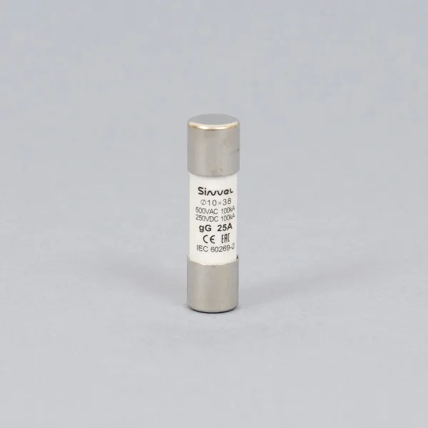 SV1038-25 | Плавкая вставка 25 А, gG, 10х38 мм, 500 В АС/ 250 B DC, Sinvel 