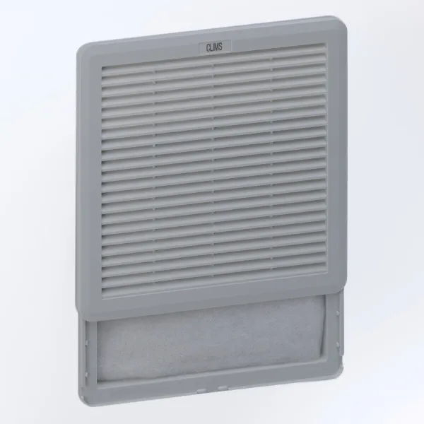 Вентилятор с фильтром 800 м3/ч, 230В AC, Slide 320х320мм, вырез 291x291мм, RAL7035