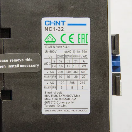 222051 | Контактор NC1-3210 32А 230В/АС3 1НО 50Гц, Chint