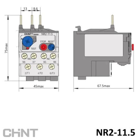 268174 | Тепловое реле NR2-11.5 4-6А, Chint