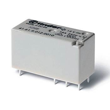 416190124011 | Миниатюрное низкопрофильное реле, серия 41, 12В DC, 16А, 1CO, Finder