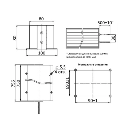 ID BR 4600W 40R | Тормозное сопротивление 2,8кВт при ПВ 40% 9,2кВт при ПВ 10%, 40Ом, IP54, ID