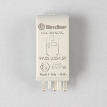 9902002459 | Модуль индикации; зеленый LED; 6...24В AC/DC, Finder