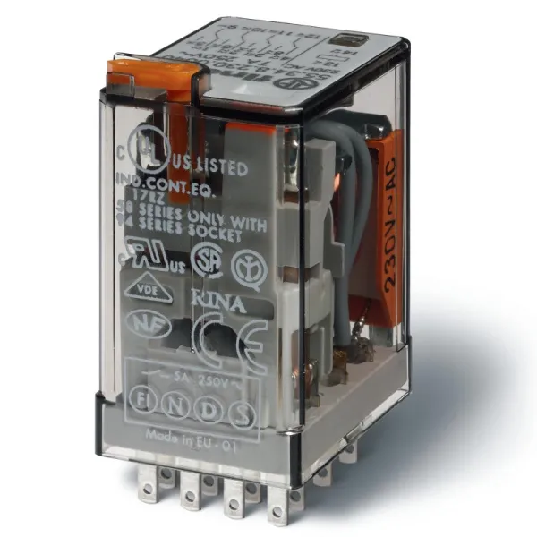553481100040 | Универсальное реле, серия 55, 110В AC, 7 А, 4CO, Finder