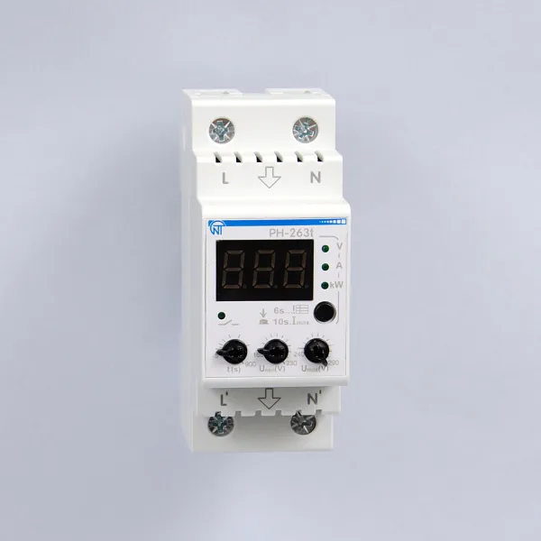 РН-263t | Реле напряжения однофазное 220В 63А с термозащитой и ограничение тока, Новатек