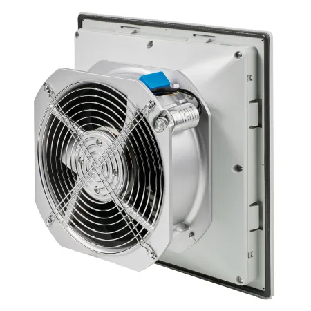 Вентилятор с фильтром 550/600 м3/ч, 220-240В AC, 50/60 Гц, 325х325мм, вырез 291x291мм, цвет RAL7035