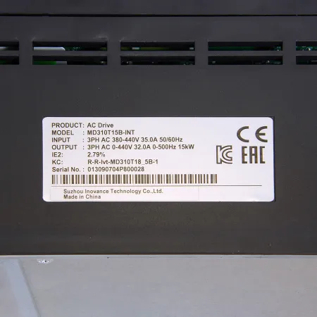 MD310T15B | Преобразователь частоты, серия MD310, 15 кВт, 32 А, перегрузка 150%, 380B, Inovance