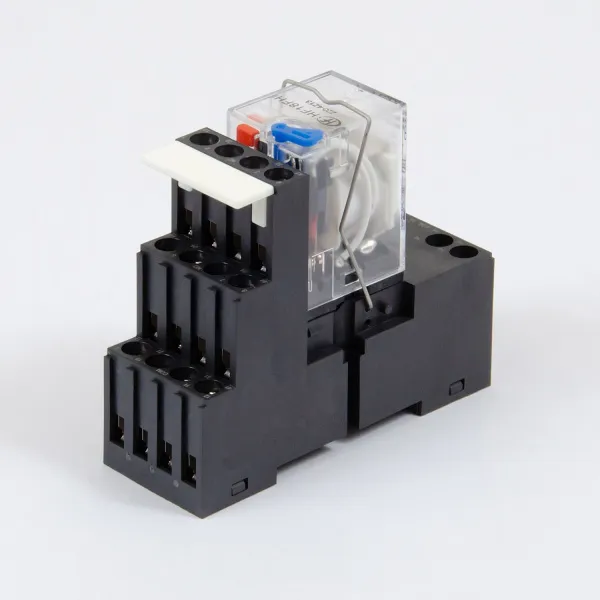 HF18-220DC-4 | Комплект реле: колодка винт;пластиковая клипса;маркер + реле Hongfa 4CO 6A; AgNi; катушка 220B DC, ID