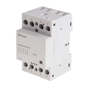226400244717PAS | Контактор, 3НО+1НЗ, 63 А, 24В AC/DC, мех.индикатор, AgSnO2, Finder