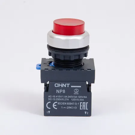 667309 | Кнопка NP8-01GND/4 1НЗ красная, подсветка LED 110-220В AC, IP65, Chint
