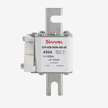 SVF-80B1K690-160-aR | Предохранитель, 160 А, 690 В AС, aR, ножи под болт, габ 1, монт расст 80 мм, Sinvel 