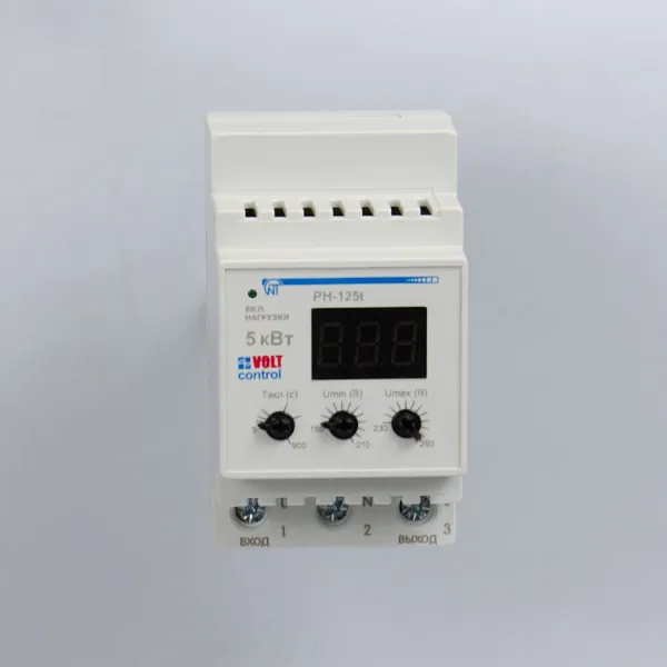 РН-125t | Реле напряжения 25А 220В с вольтметром и термозащитой, Новатек