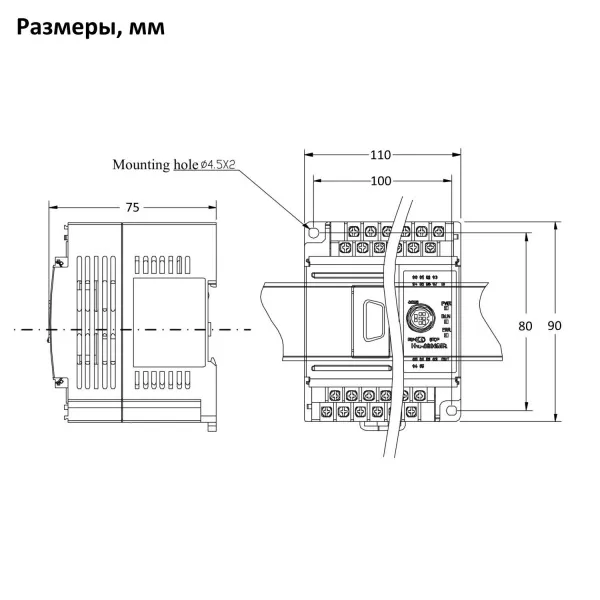 H1U-1614MT-XP | ПЛК H1U 16 дискретных входов, 14 выходов транзисторных NPN, 1 x RS485, 1 x  RS422, 1 x  USB, Inovance