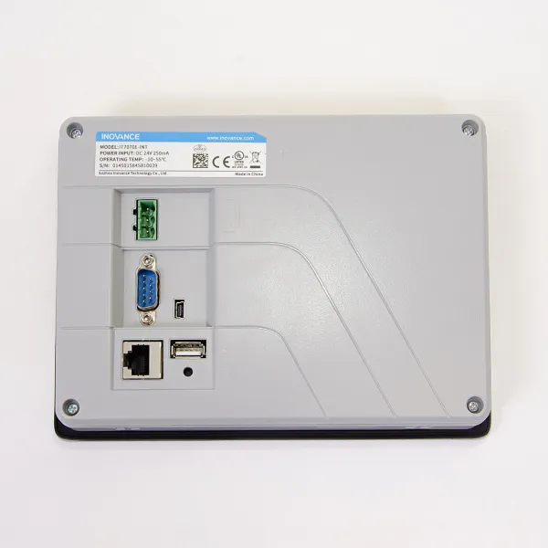 IT7070E | HMI 7 дюймов, LCD экран, разр. 800*480, цветность 24бит , 24В DC, 2 x RS485, 1 x RS232, 1 x USB mini, Inovance