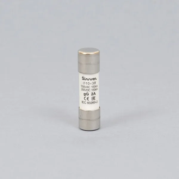 SV1038-2 | Плавкая вставка 2 А, gG, 10х38 мм, 500 В АС/ 250 B DC, Sinvel 