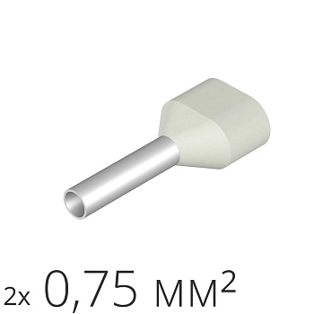 ID H 0.75/8/14x2 500 | Наконечник-гильза 2х0,75 мм² (уп.-500шт.), ID