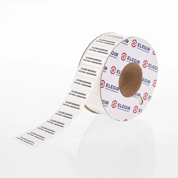 21130100  | Саморазрушающаяся наклейка SDS-30х10-W белая (рулон 1500 шт.), Elegir 