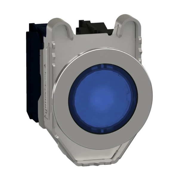 XB4FW36B5 | Кнопка с подсветкой 24В AC/DC с возвратом, синяя, 1НО+1НЗ, Schneider Electric