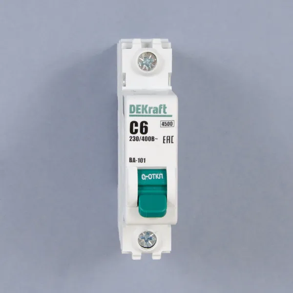 11052DEK | Автоматический выключатель ВА-101 1P 6А C 4.5кА, Dekraft
