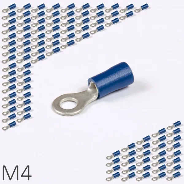 ID BF-M4 | Наконечник изолированный 1,5-2,5 кв.мм кольцевой M4, синий (уп.-100шт.), Clims