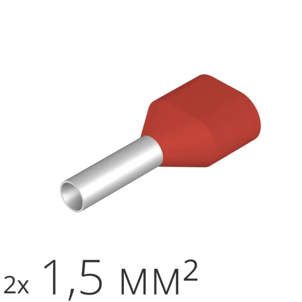 ID H 1.5/8/14x2 500 | Наконечник-гильза 2х1,5 мм² (уп.-500шт.), ID
