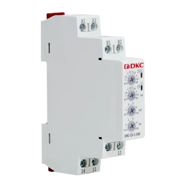 dkcDRC-C5-1-240 | Реле контроля тока, тип DRC, 0.5-5А, конфигурация контакта 1CO, 24-240 AC/DC, DKC