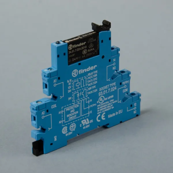 385170240050 | Интерфейсное реле винт. зажим, серия 38, 24В DC, 6A, 1CO, Finder
