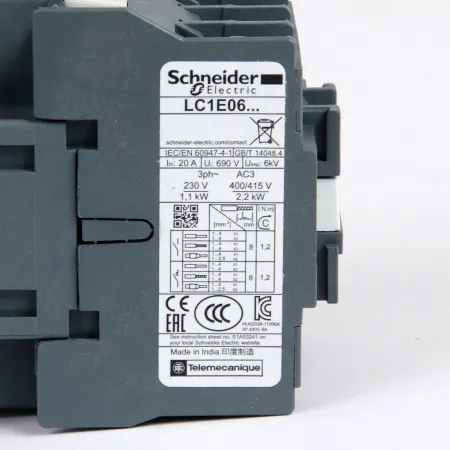 LC1E0601M5 | Контактор, серия EasyPact TVS, 3P, 6А, 1НЗ, управление 220В AC, Schneider Electric