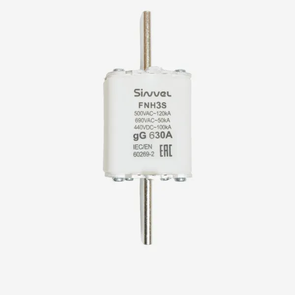 FNH3S-630 | Предохранитель 630 A, габарит 3, gG, 500 B AC/ 440 B DC, боёк, Sinvel 