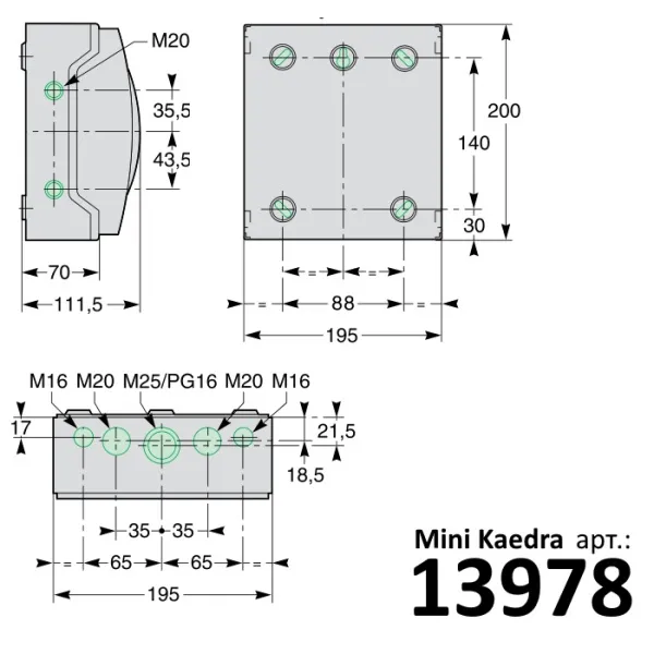 13978 | Щит навесной Mini Kaedra IP65, 8 модулей, 1ряд, Schneider Electric