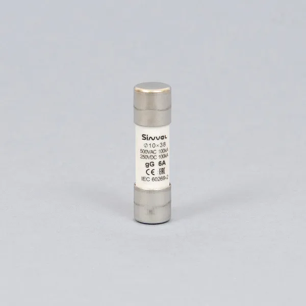 SV1038-6 | Плавкая вставка 6 А, gG, 10х38 мм, 500 В АС/ 250 B DC, Sinvel 