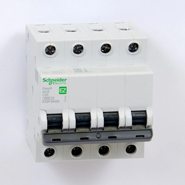EZ9F34425 | Easy9, 4p, 25А, кривая C, 4,5кА — Автоматический выключатель, Schneider Electric