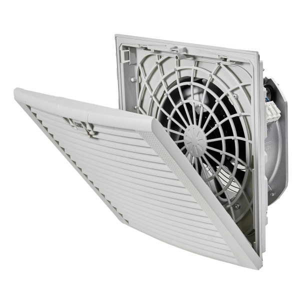 Вентилятор с фильтром 380/550 м3/ч, 200-240В AC, Flip 323х323мм, вырез 292x292мм, RAL7035