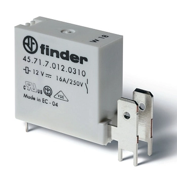 457190120310 | Миниатюрное реле, серия 45, 12В DC, 16А, 1NO, Finder