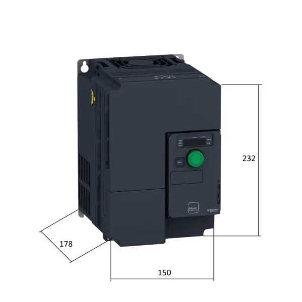 ATV320U75N4C | Преобразователь частоты, серия ATV320, 7,5 кВт, 17 А, перегрузка 150 %, 380 В, Schneider Electric
