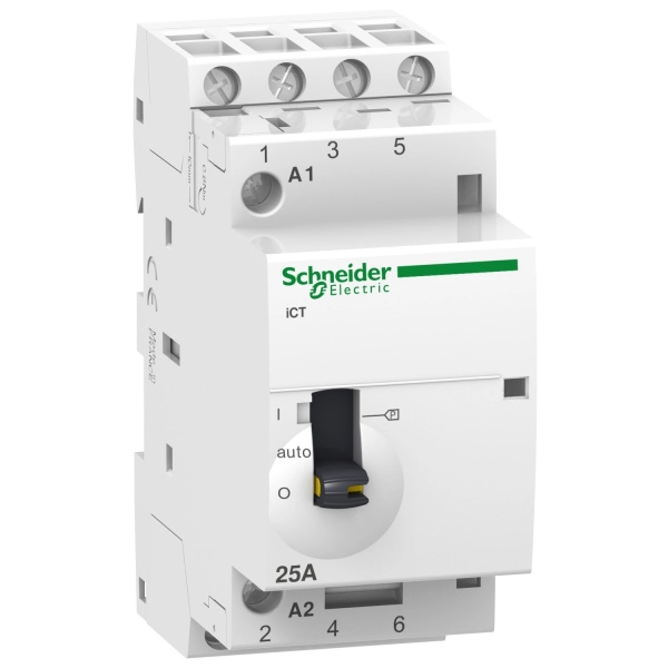 A9C21134 | Модульный контактор, серия iCT, 4НО, 25А, управление 24В AC, Schneider Electric