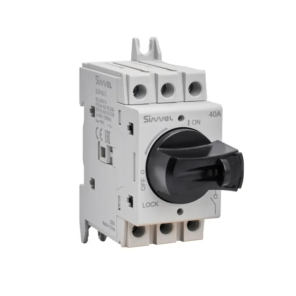 SDP40-3 | Выключатель-разъединитель, 40 А, 3Р, ручка прямого монтажа с блокировкой, Sinvel