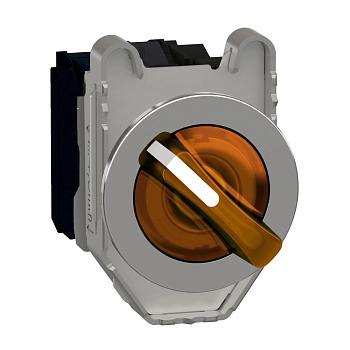 XB4FK125B5 | Переключатель 2 положения, ± 90° с фиксацией, 1НО+1НЗ, оранжевый, с подсветкой 24В AC/DC, Schneider Electric